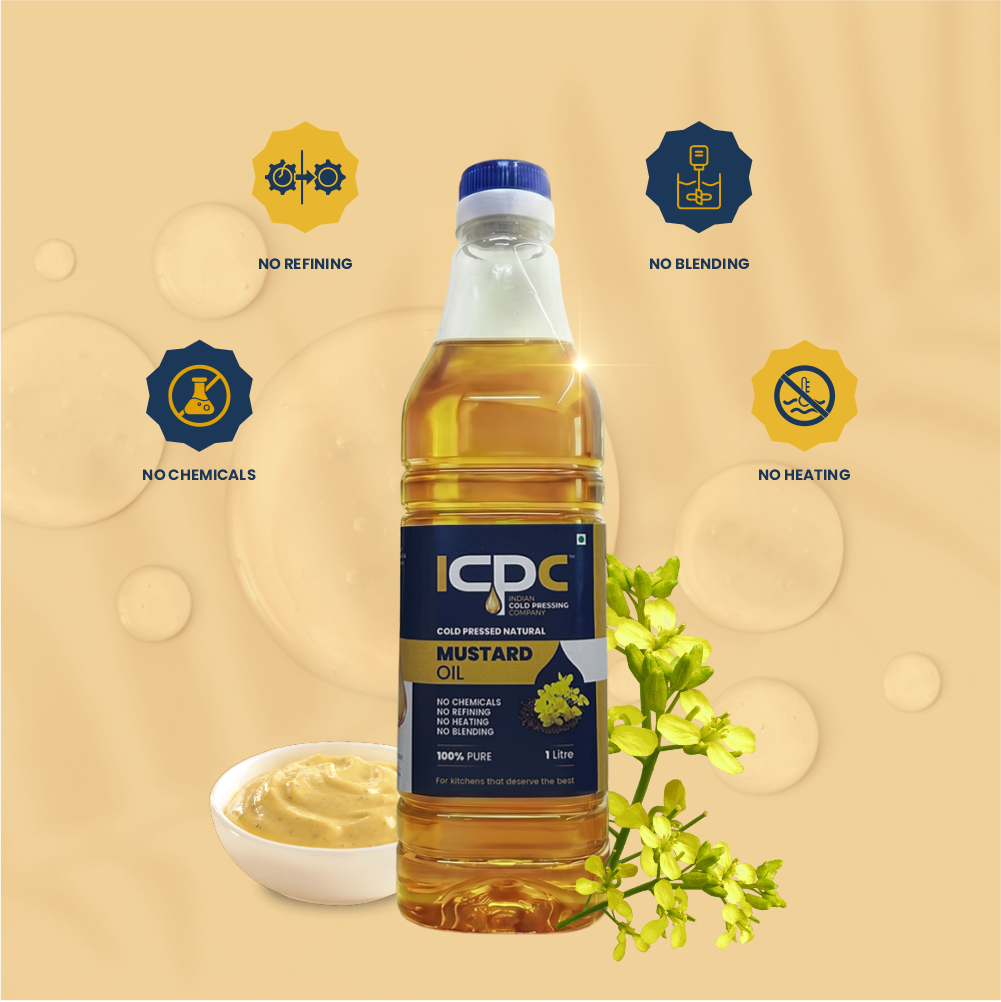 ICPC 1LTR Cold Pressed Natural MUSTARD OIL
